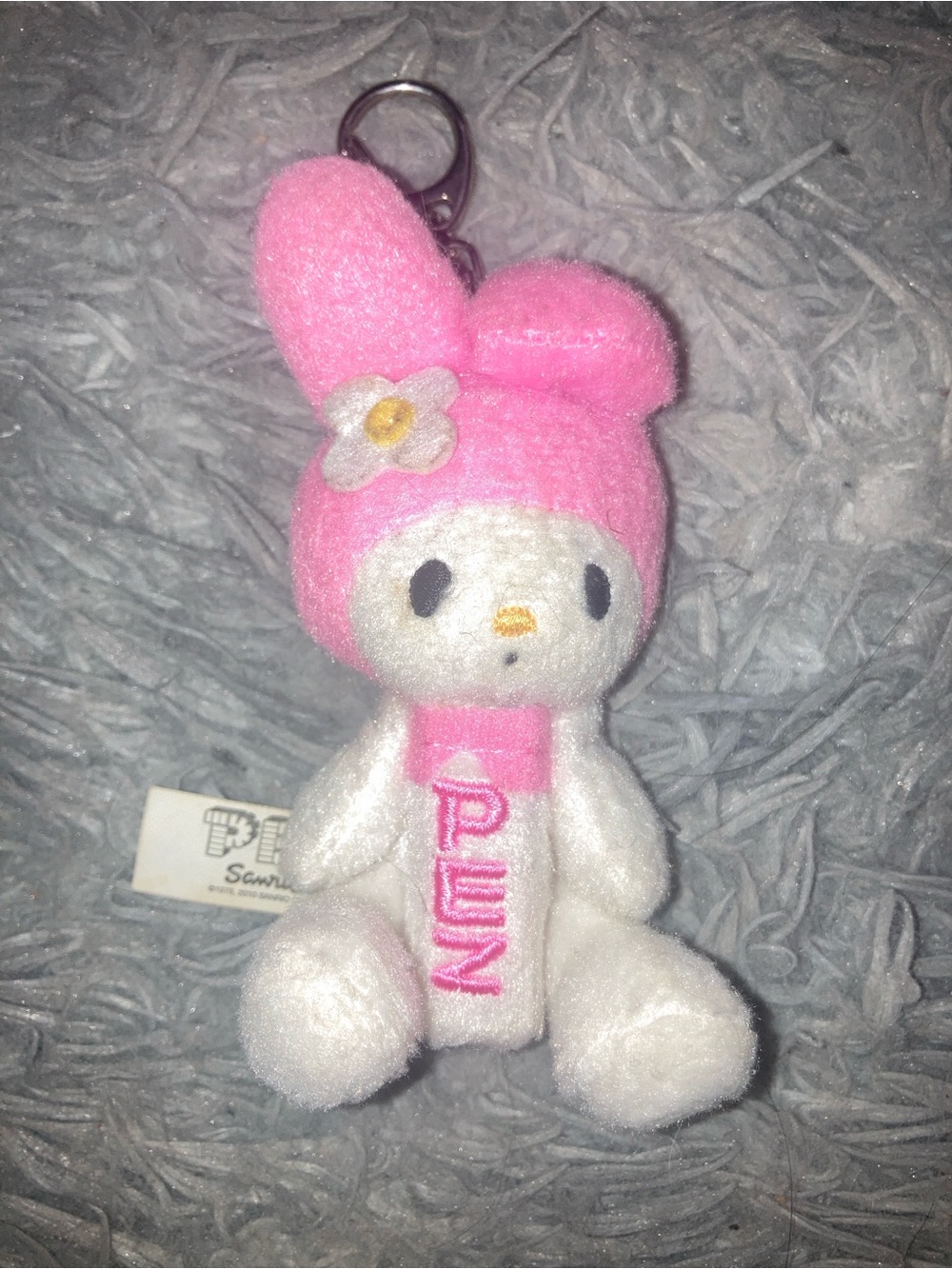 Sanrio My Melody Pink White Plush  Pez Keychain